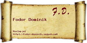 Fodor Dominik névjegykártya
